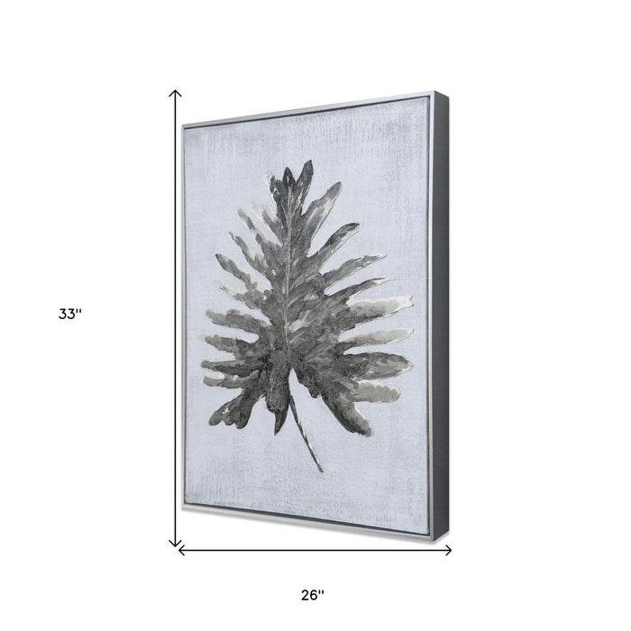 Silver Jungle I Hand Painted Silver Floater Frame Wall Art