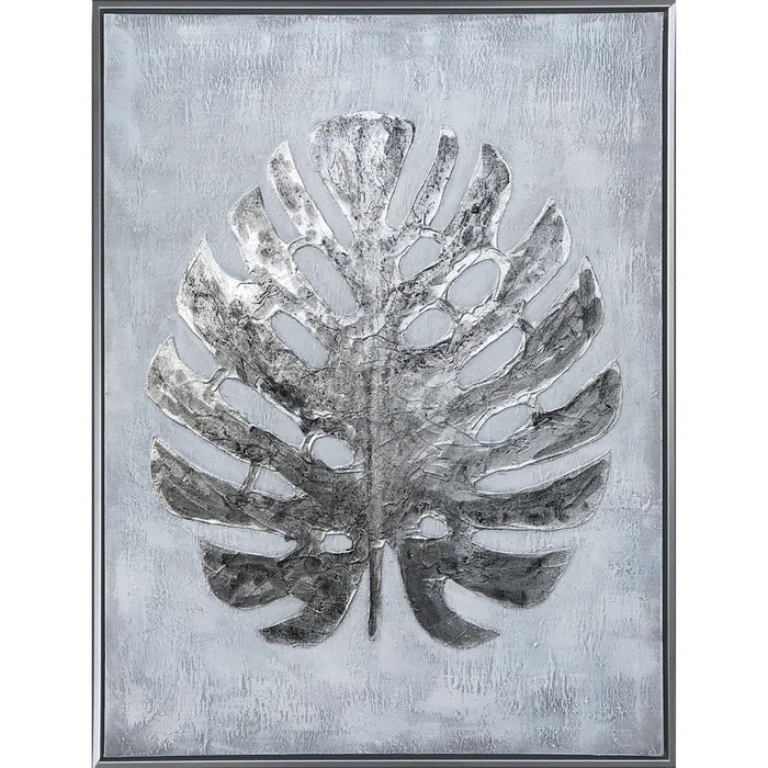 Silver Jungle II Hand Painted Silver Floater Frame Wall Art