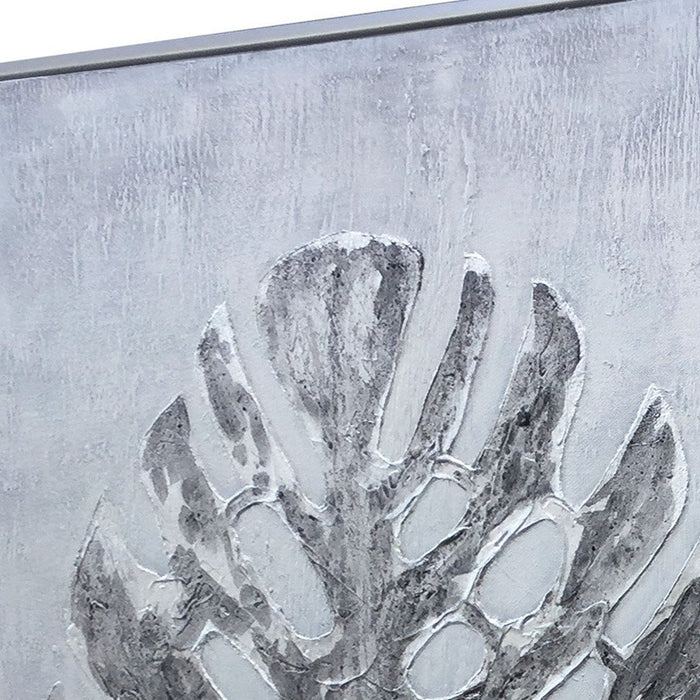 Silver Jungle II Hand Painted Silver Floater Frame Wall Art