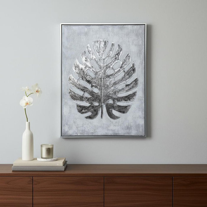 Silver Jungle II Hand Painted Silver Floater Frame Wall Art