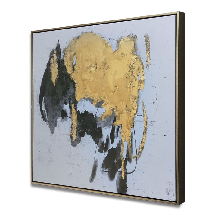Illustrious Hand Painted Black Floater Frame Wall Art