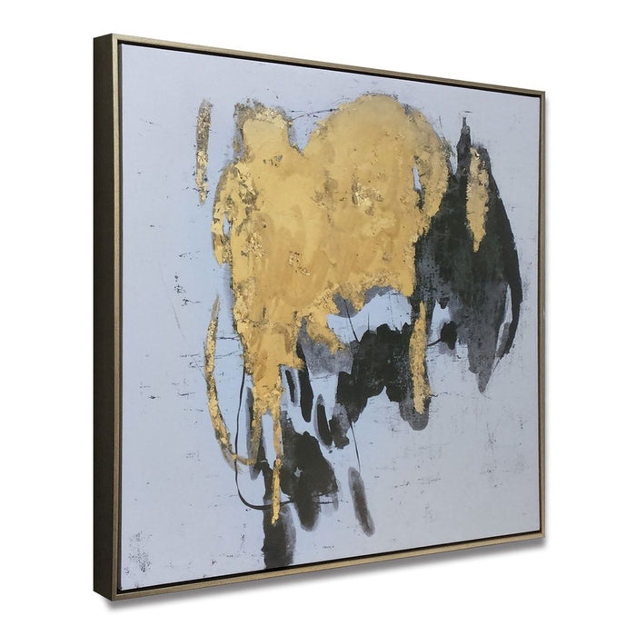Illustrious Hand Painted Black Floater Frame Wall Art