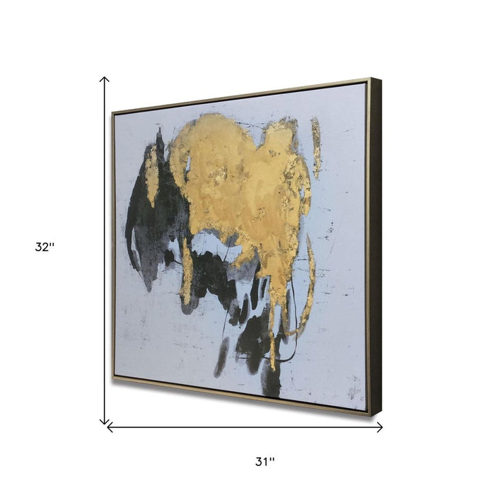 Illustrious Hand Painted Black Floater Frame Wall Art