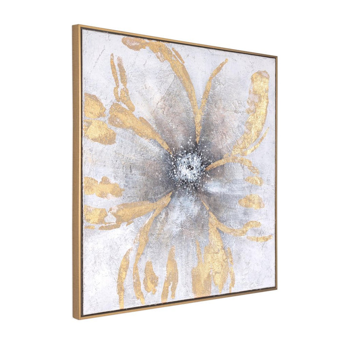 Brilliant Blossom Hand Painted Gold Floater Frame Wall Art