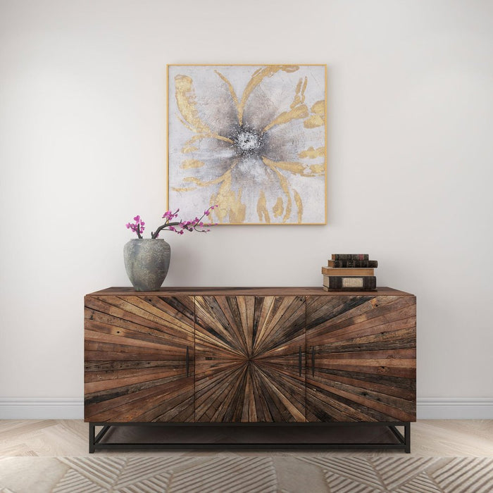 Brilliant Blossom Hand Painted Gold Floater Frame Wall Art