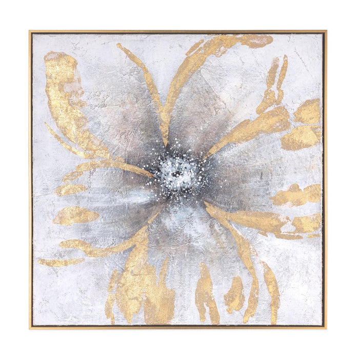 Brilliant Blossom Hand Painted Gold Floater Frame Wall Art