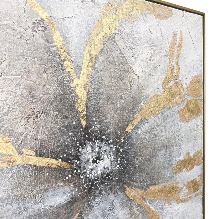 Brilliant Blossom Hand Painted Gold Floater Frame Wall Art