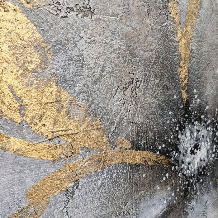 Brilliant Blossom Hand Painted Gold Floater Frame Wall Art