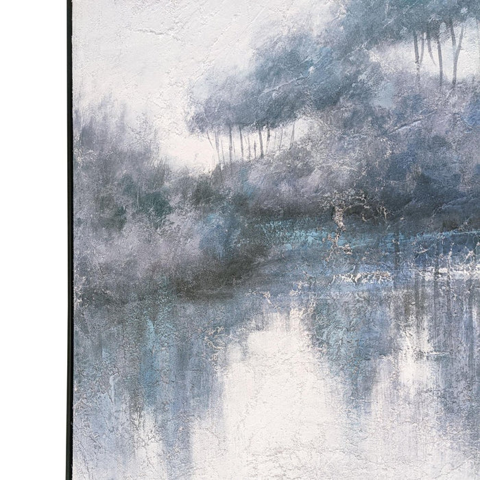Indigo Banks Hand Painted Black Floater Frame Wall Art
