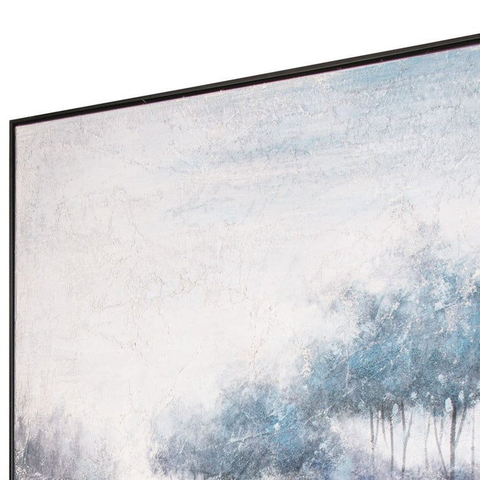 Indigo Banks Hand Painted Black Floater Frame Wall Art