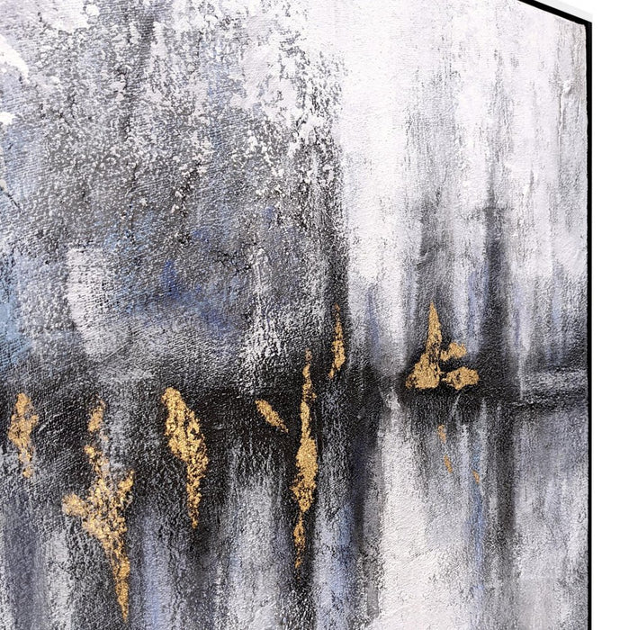 Cobalt Haze Hand Painted Black Floater Frame Wall Art