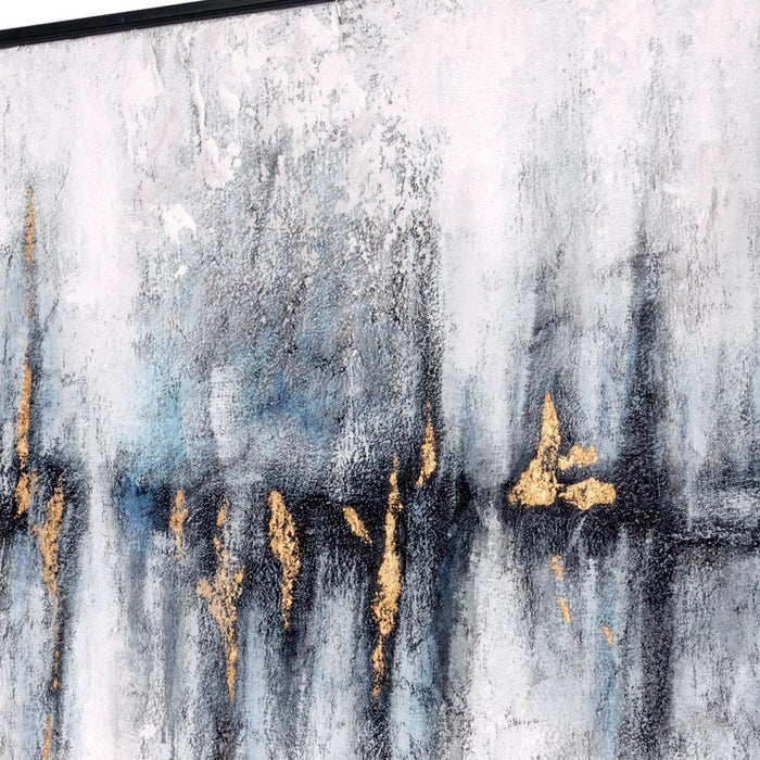 Cobalt Haze Hand Painted Black Floater Frame Wall Art