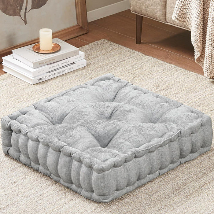 Luxurious Chenille Floor Pillow for Comfortable Seating and Meditation