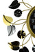 Decorative wall clock with leaf-shaped design on a white background