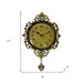 Decorative wall clock with measurements on a white background