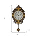 Decorative wall clock with measurements on a white background