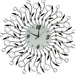 Decorative wall clock with floral design on a white background