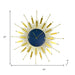 Decorative wall clock with a gold design on a white background
