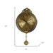 Decorative wall clock with dimensions indicated on a white background