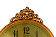 Gold clock with ornate design and 'Lisheng' branding on a white background