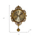Decorative wall clock with measurements on a white background