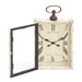 Delno White Wood Pocket Watch Style Wall Clock with Hinged Door 12" X 4" X 28"