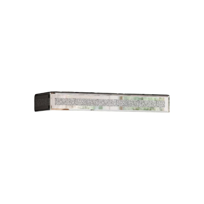 Set Of Six Silver Glass Wall Mounted Floating Shelf With Faux Crystals