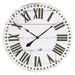 Lisette round French Country Shiplap Farmhouse Wall Clock