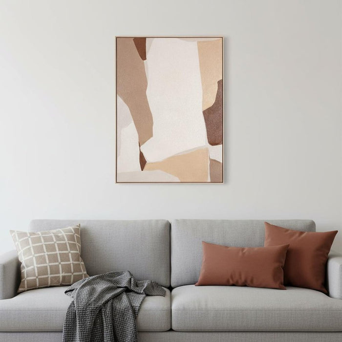 Gavotte I Hand Painted Brown Floater Frame Wall Art