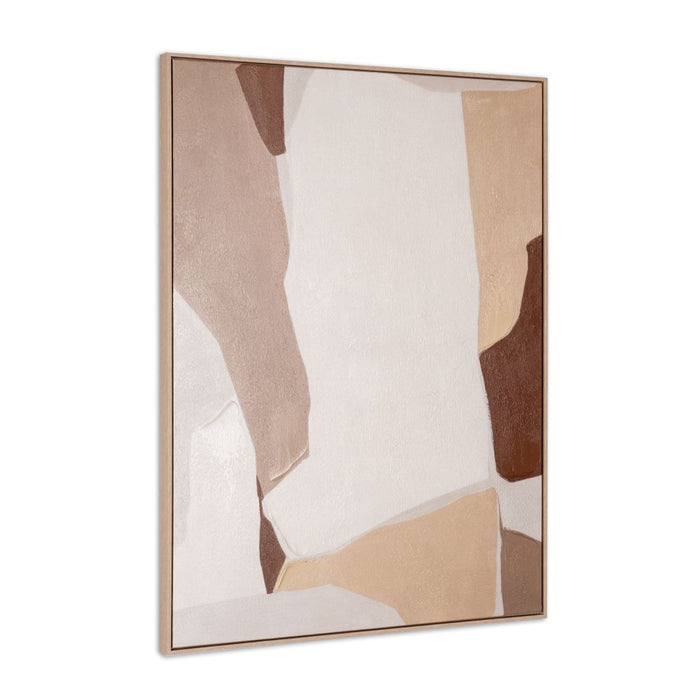 Gavotte I Hand Painted Brown Floater Frame Wall Art