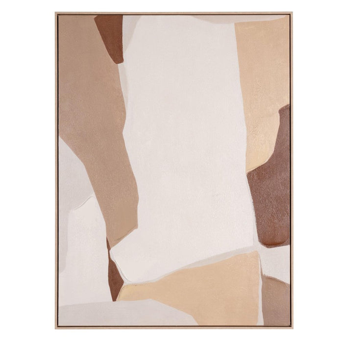Gavotte I Hand Painted Brown Floater Frame Wall Art
