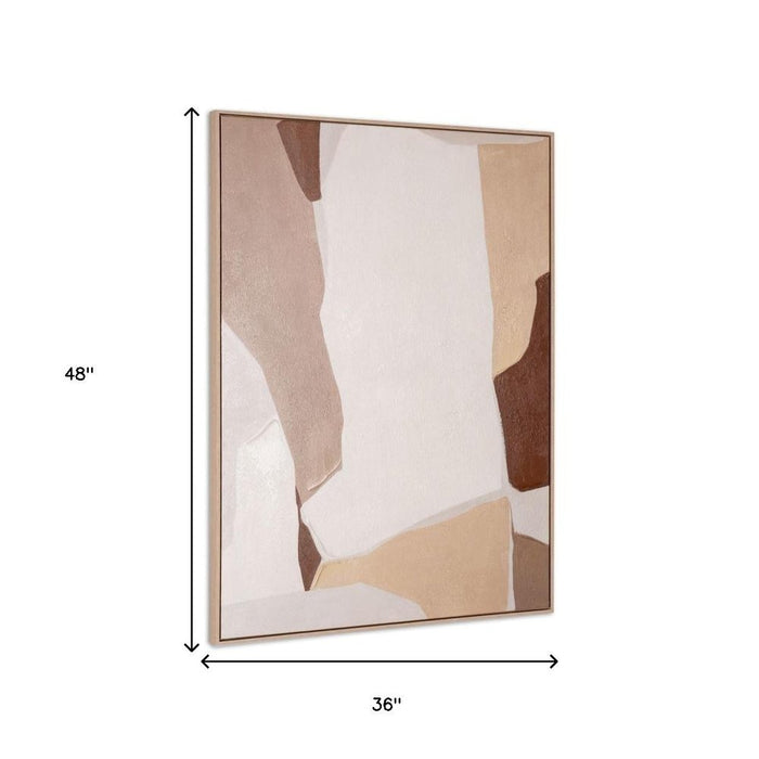 Gavotte I Hand Painted Brown Floater Frame Wall Art