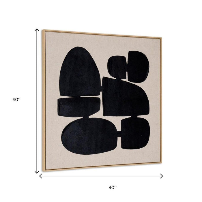 Cairns I Hand Painted Brown Floater Frame Wall Art