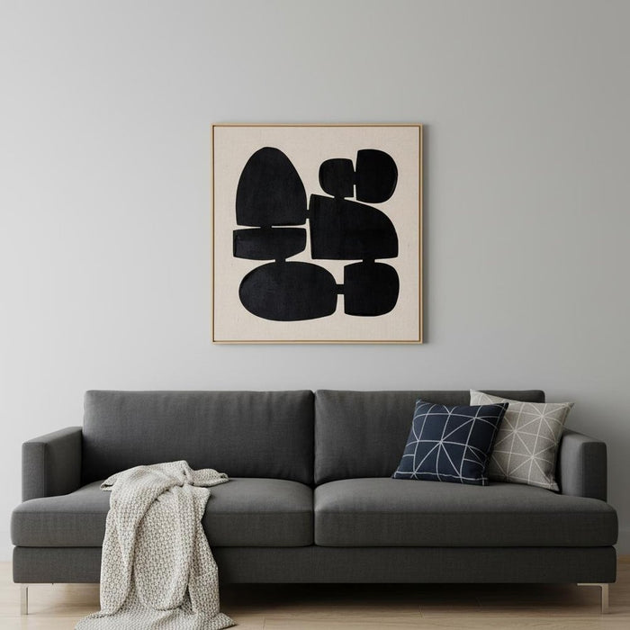 Cairns I Hand Painted Brown Floater Frame Wall Art