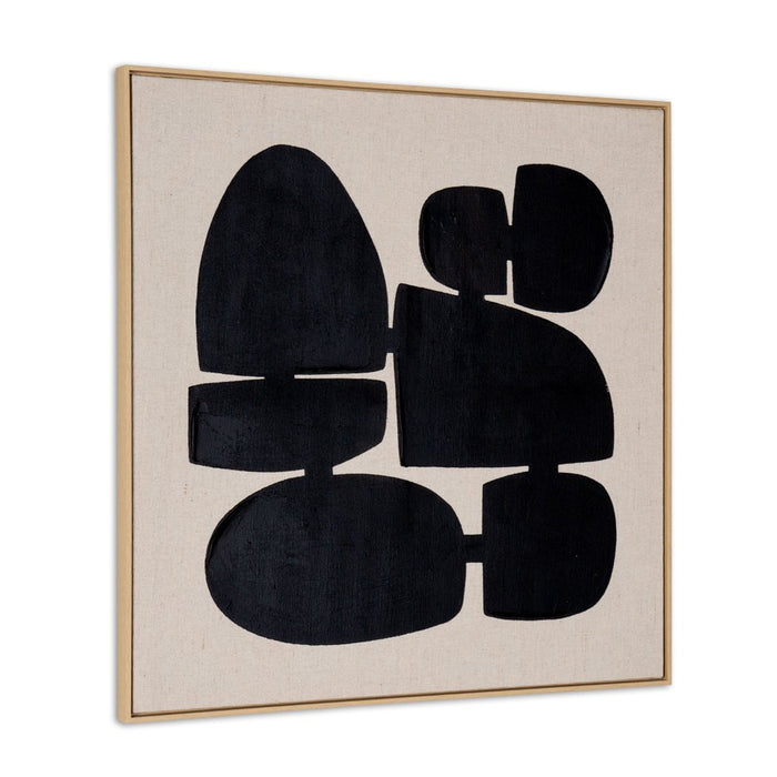 Cairns I Hand Painted Brown Floater Frame Wall Art