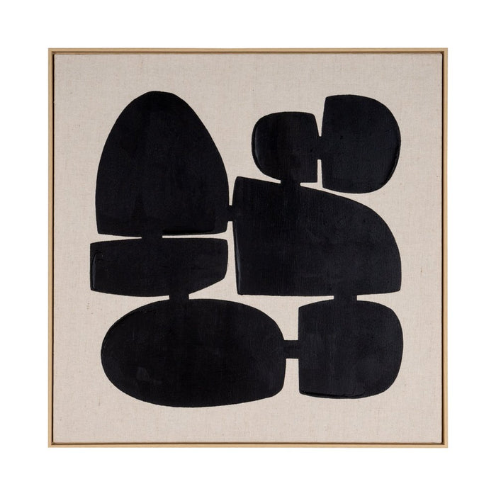 Cairns I Hand Painted Brown Floater Frame Wall Art