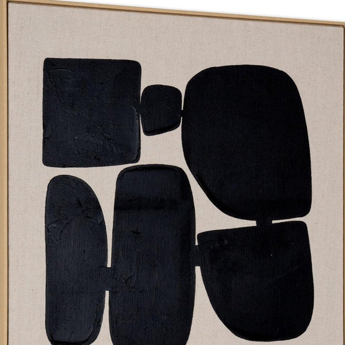 Cairns II Hand Painted Brown Floater Frame Wall Art