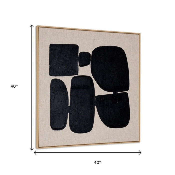 Cairns II Hand Painted Brown Floater Frame Wall Art