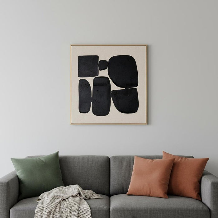 Cairns II Hand Painted Brown Floater Frame Wall Art