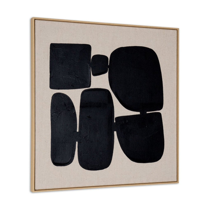 Cairns II Hand Painted Brown Floater Frame Wall Art