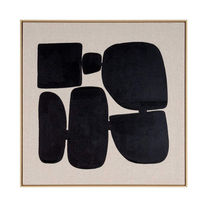 Cairns II Hand Painted Brown Floater Frame Wall Art