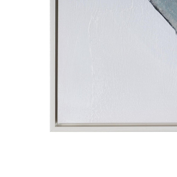 Ripples in Time Hand Painted White Floater Frame Wall Art