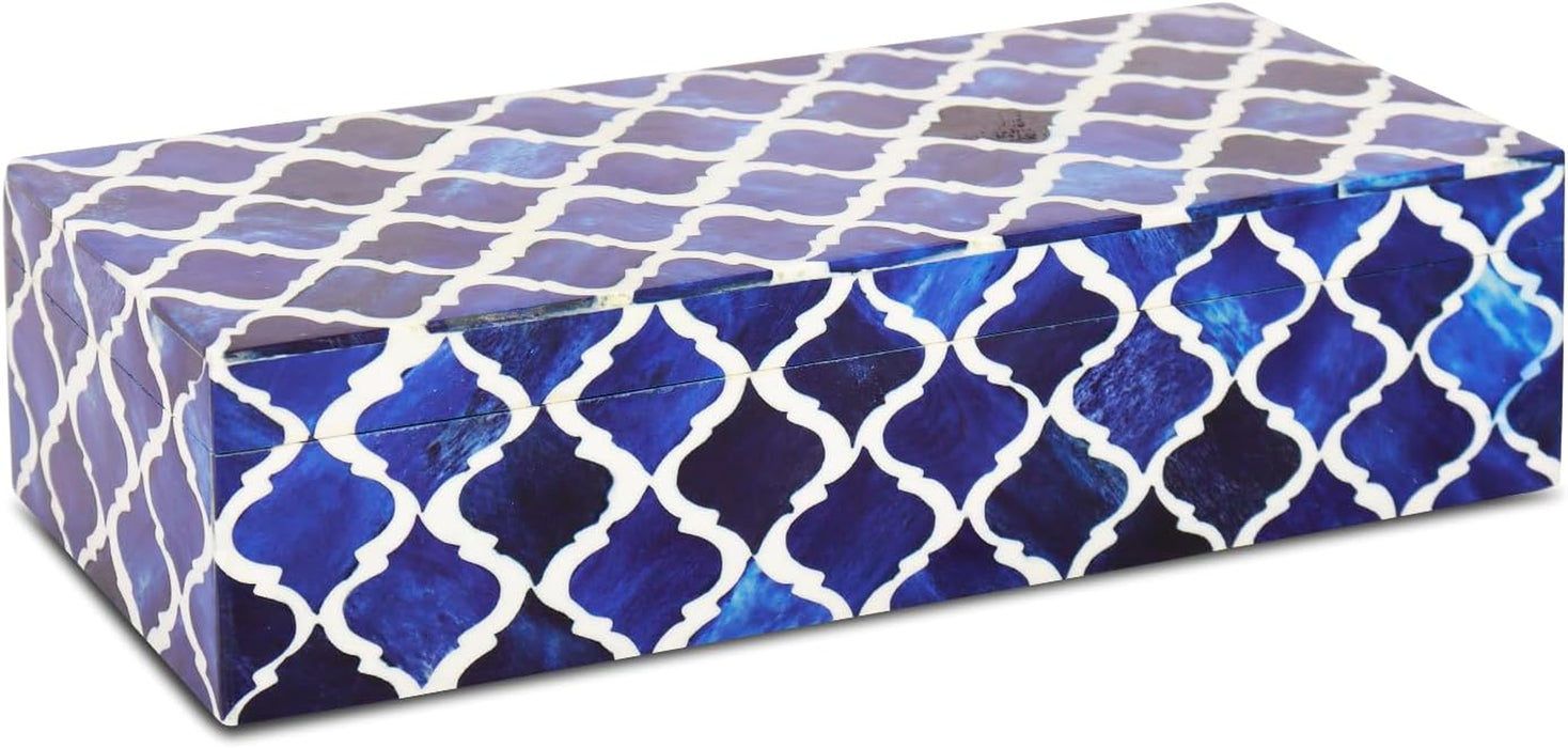 Modern Chevron Decorative Box with Lid, Stylish Storage Organizer for Shelves & Tables