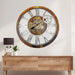 Wall Clock 36'' Oversized for Living Room with Real Moving Gears