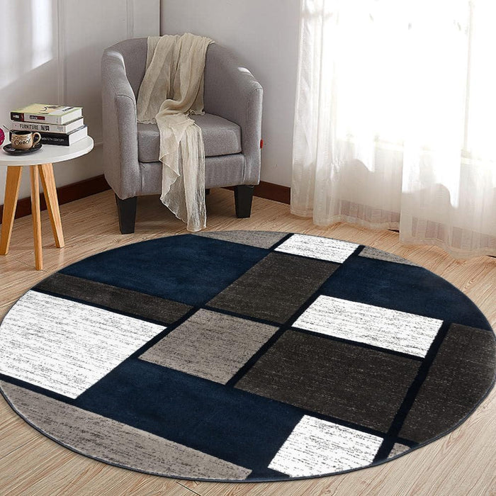 Contemporary Geometric Boxes Area Rug