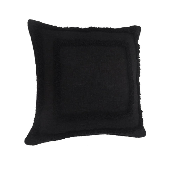 Set of Two 20" Black Geometric Cotton Throw Pillows