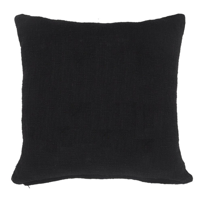 Set of Two 20" Black Geometric Cotton Throw Pillows