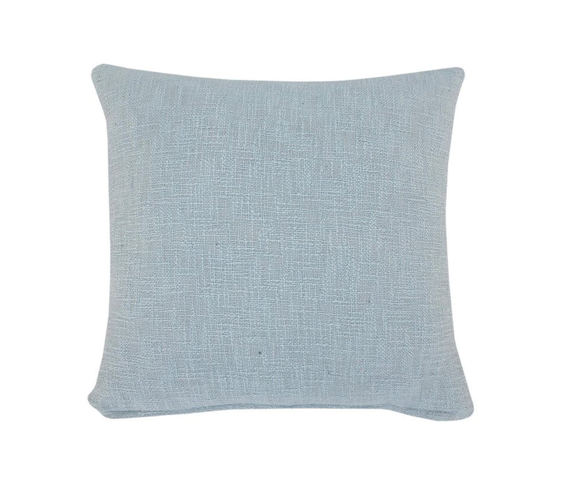 Set of Two 20" Blue And White Geometric Cotton Throw Pillows