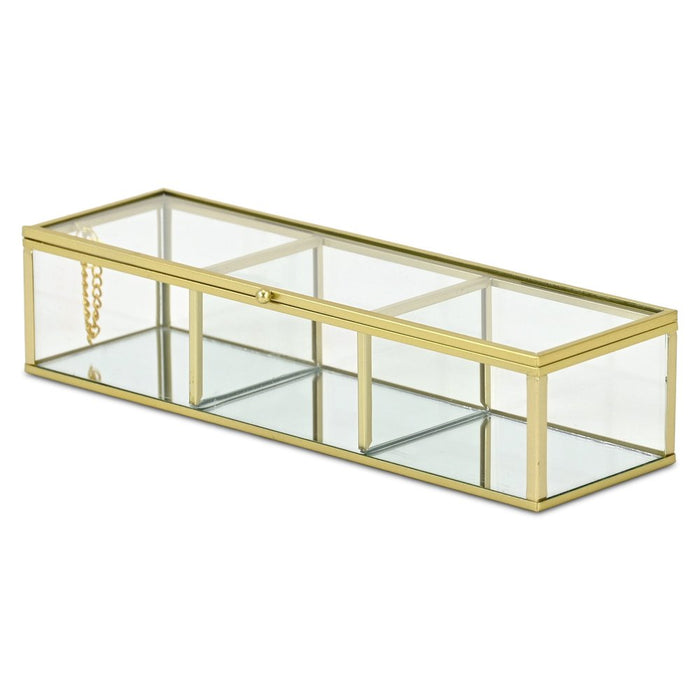 2" Gold Glass Hand Painted Decorative Box