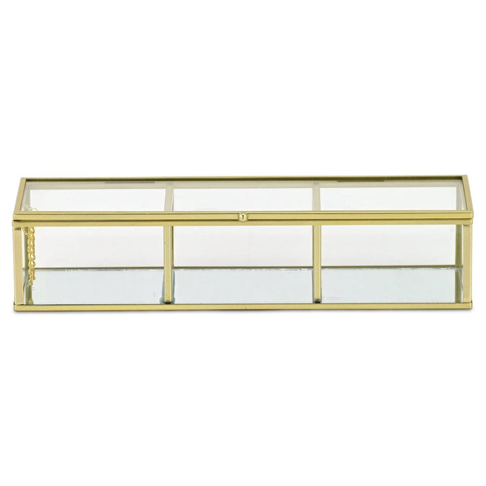 2" Gold Glass Hand Painted Decorative Box